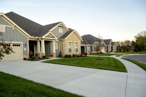 Early morning at the Courtyards on Riverside a Cimino Construction project